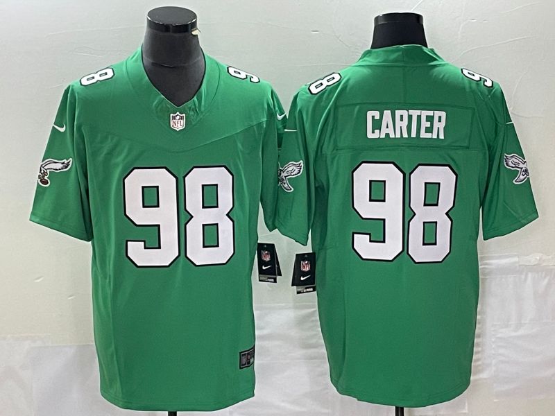 Men Philadelphia Eagles #98 Carter Green Nike Throwback Vapor Limited NFL Jersey->baltimore ravens->NFL Jersey